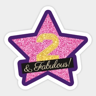 2nd Birthday Gifts Women Fabulous - Pink Gold Sticker